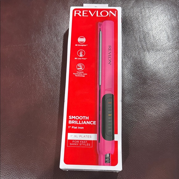 Revlon 1” Pink Flat Iron With LED Display - Picture 1 of 5